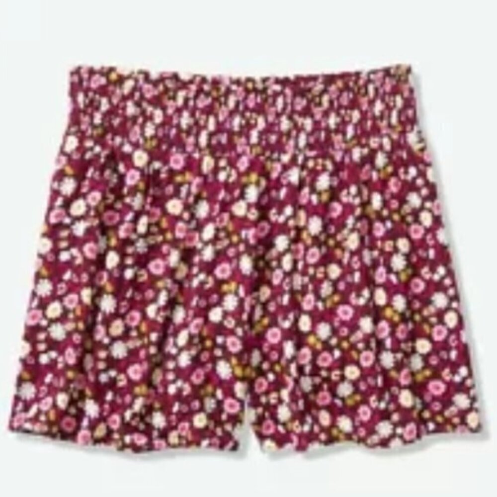 Victoria's Secret Pink Smocked Shorts XS red Flora